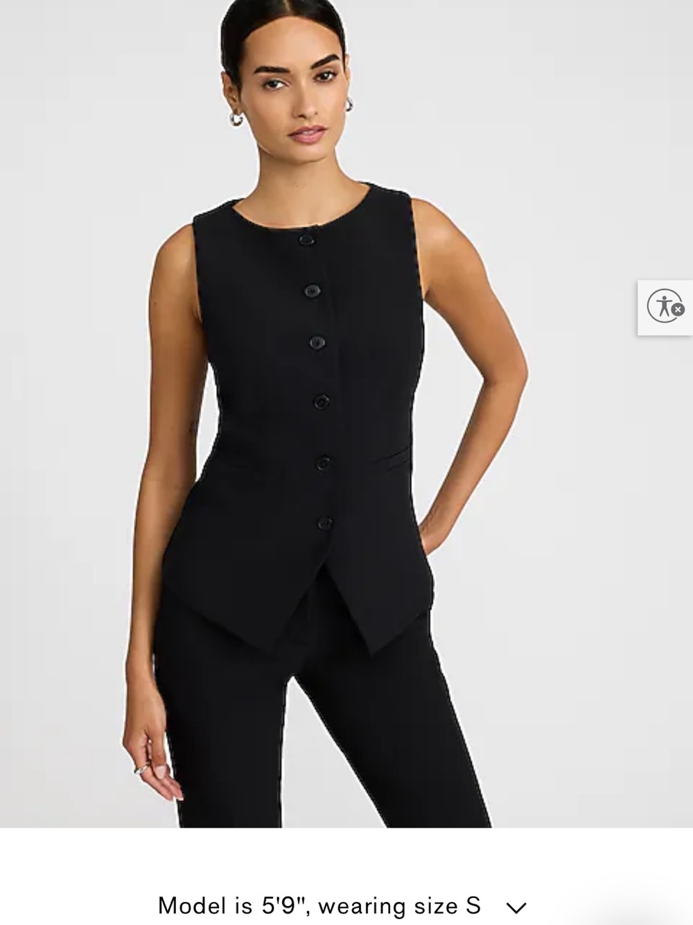 Boat Neck Cutaway Blazer Vest in Studio Stretch Twill